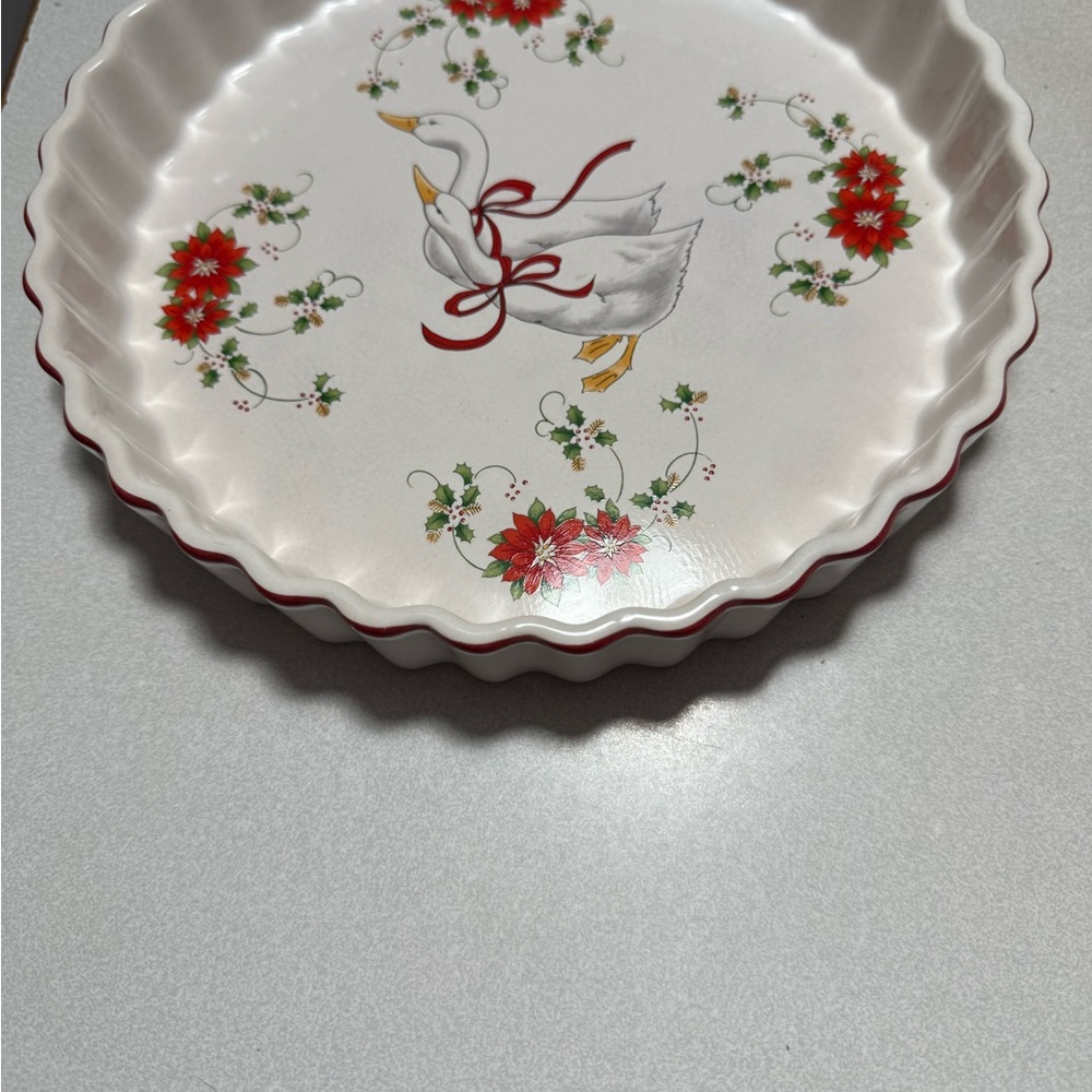 Vintage Decorative White and Red Bakeware Dish every house in the 60’s had one